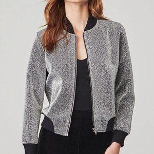 NWT BB Dakota Briarlyn Silver Lurex Bomber Jacket